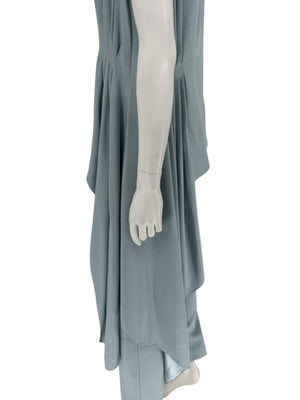 Pamella Roland Blue Draped Tunic & Pants Set Women’s Evening Formal 2 Piece – Size L
