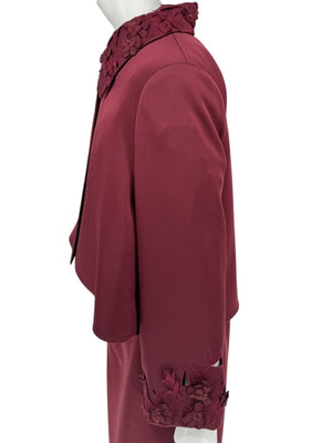 Pamella Roland Burgundy Embellished 2-Piece Set – Large