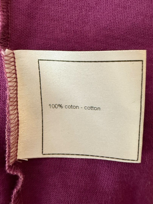Chanel Purple Cotton T-Shirt with Beaded CC Logo – Spring 2009 Collection – Size FR 44 (US 10/12)