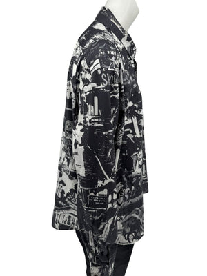Alexander McQueen Black & White Graphic Print Shirt – Size IT 50 (US L)