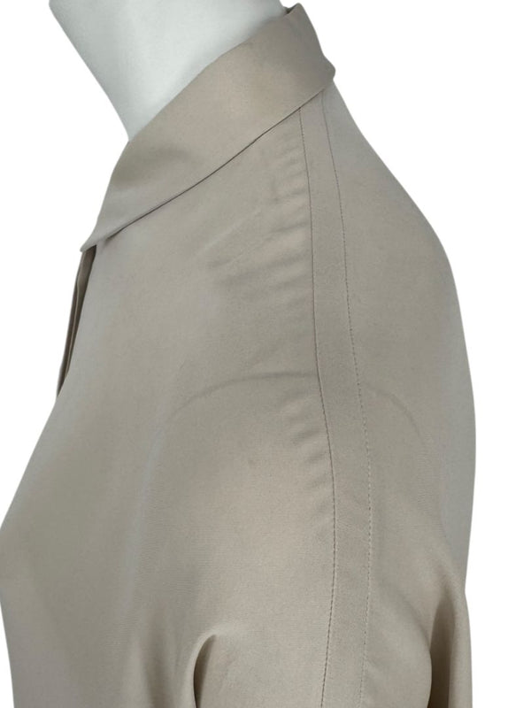 Loro Piana Taupe Silk Short-Sleeve Blouse – Large