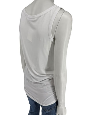 D. Exterior White Viscose Blend Tank Top – Size L