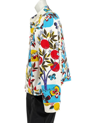 St. John Sport by Marie Gray Fruit & Butterfly Print T-Shirt &amp; Denim-Style Jacket Set – Size XL