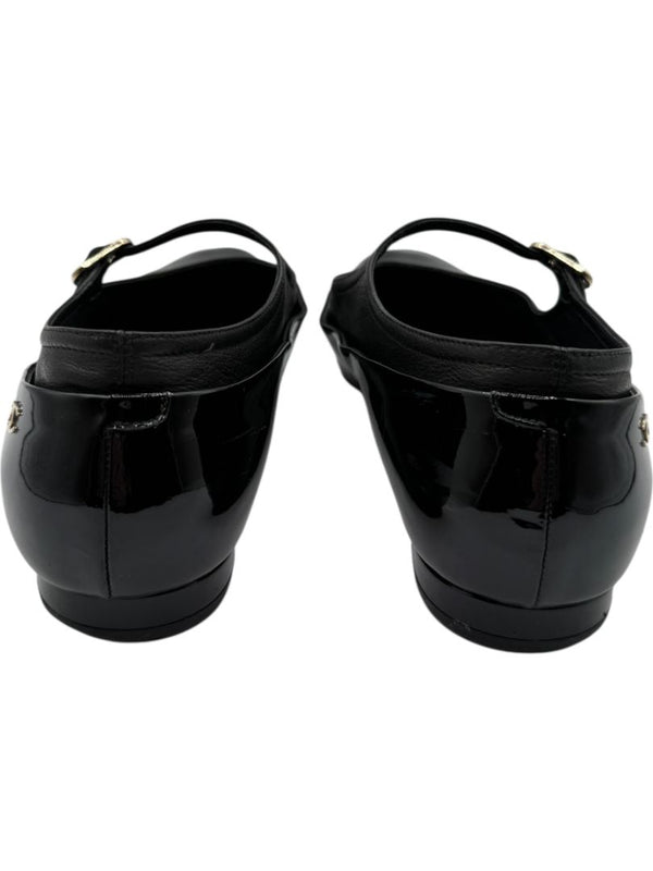 Chanel Patent Leather & Lambskin Mary Jane Ballet Flats – Size 41.5