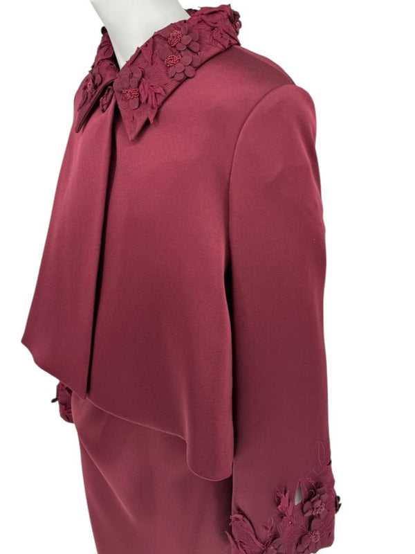 Pamella Roland Burgundy Embellished 2-Piece Set – Large