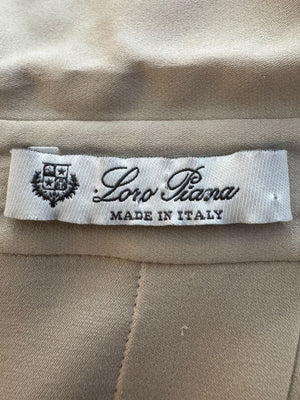 Loro Piana Taupe Silk Short-Sleeve Blouse – Large