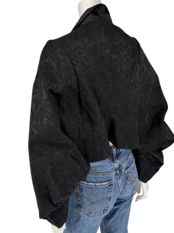 Comme des Garçons Black Jacquard Cropped Jacket – Size M