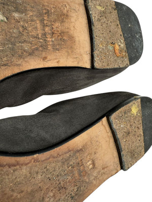 Valentino Garavani Gray Suede Rosette Ballet Flats – Size 36.5