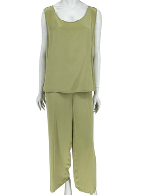 Bill Blass Three-Piece Green & Geometric Jacket Pant Set – XL