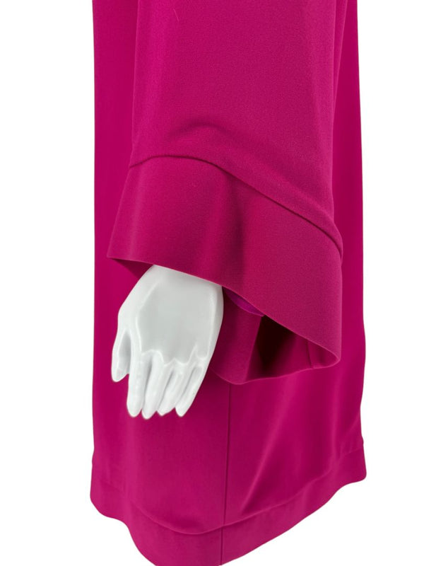 Pamella Roland Magenta Long Sleeve Shift Dress with Sculpted Cuff – Large