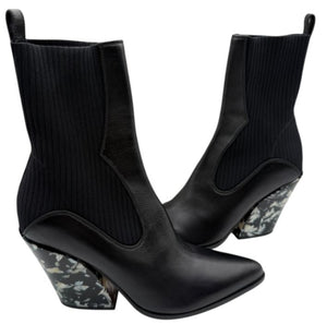 Jimmy Choo Western Style Tortoiseshell Effect Heel Booties - Size 37.5