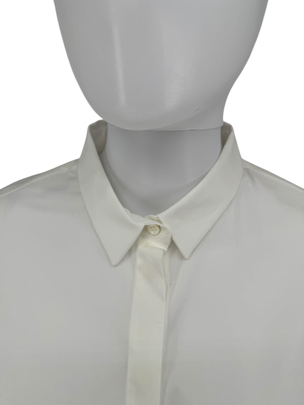 Brunello Cucinelli White Cotton Shirt with Monili Trim – Size L