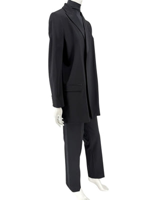 Dolce & Gabbana Black Wool-Silk Blend Tuxedo Blazer & Pants Set – Size IT 44 (US 8)