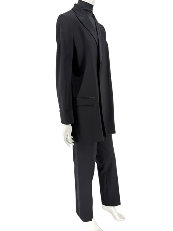 Dolce & Gabbana Black Wool-Silk Blend Tuxedo Blazer & Pants Set – Size IT 44 (US 8)