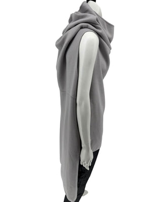 Rick Owens Pearl Grey Sleeveless Knit Funnel Tunic – Size L (IT 48 / US 8)