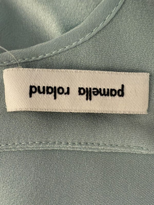 Pamella Roland Blue Draped Tunic & Pants Set Women’s Evening Formal 2 Piece – Size L