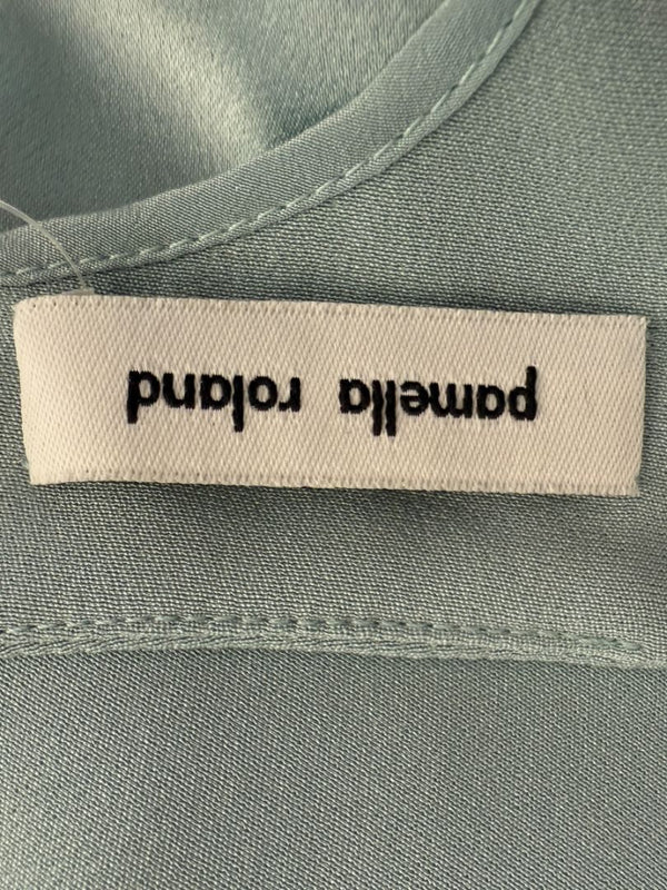 Pamella Roland Blue Draped Tunic & Pants Set Women’s Evening Formal 2 Piece – Size L