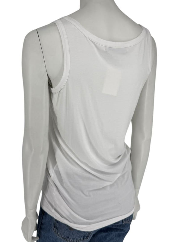 D. Exterior White Viscose Blend Tank Top – Size L