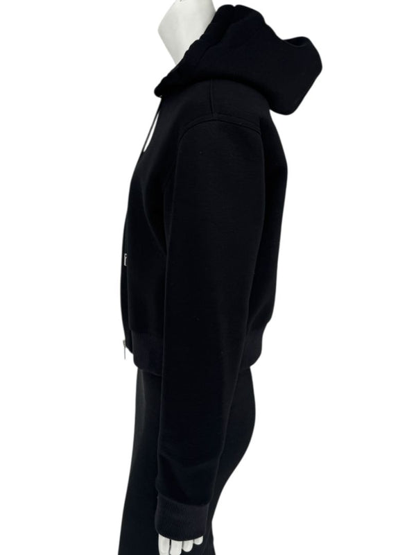 Givenchy Paris Black Cropped Zip Hoodie – Size M