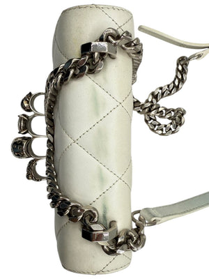 Alexander McQueen Women’s White Quilted Leather Graffiti Knuckle Mini Shoulder Bag