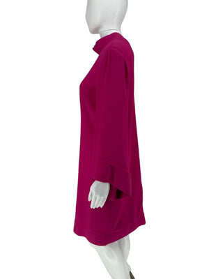 Pamella Roland Magenta Long Sleeve Shift Dress with Sculpted Cuff – Large