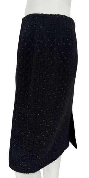 Les Copains Black Textured Wool Blend Skirt Suit – Size 10 (NWT)