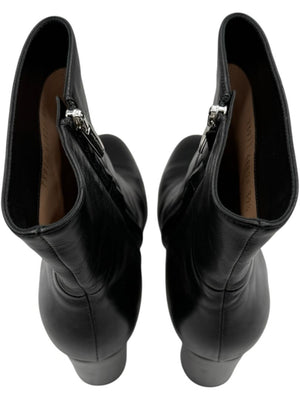 Gianvito Rossi Black Leather Block Heel Ankle Boots – Size 39.5