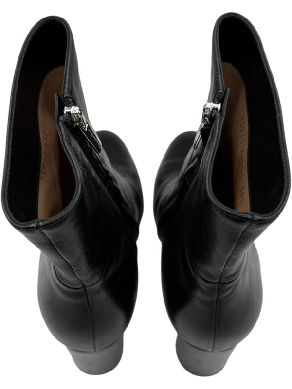 Gianvito Rossi Black Leather Block Heel Ankle Boots – Size 39.5