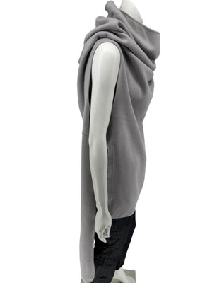 Rick Owens Pearl Grey Sleeveless Knit Funnel Tunic – Size L (IT 48 / US 8)