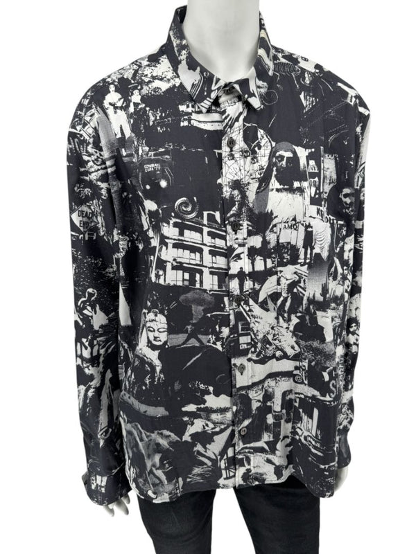 Alexander McQueen Black & White Graphic Print Shirt – Size IT 50 (US L)