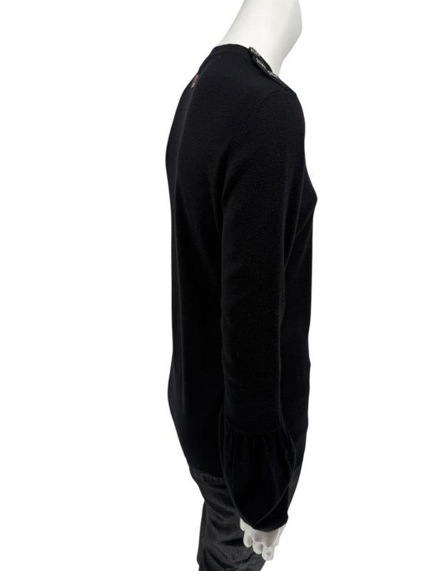 Burberry London Black Silk & Cashmere Knit Top – Size L