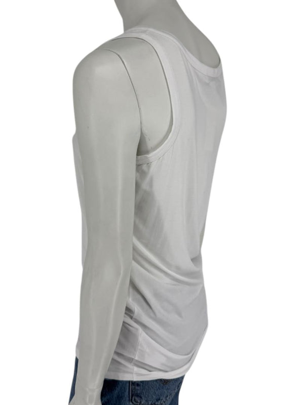 D. Exterior White Viscose Blend Tank Top – Size L