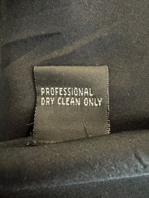 Carmen Marc Valvo Signature Black Acetate–Rayon Flared Midi Skirt – Size 10