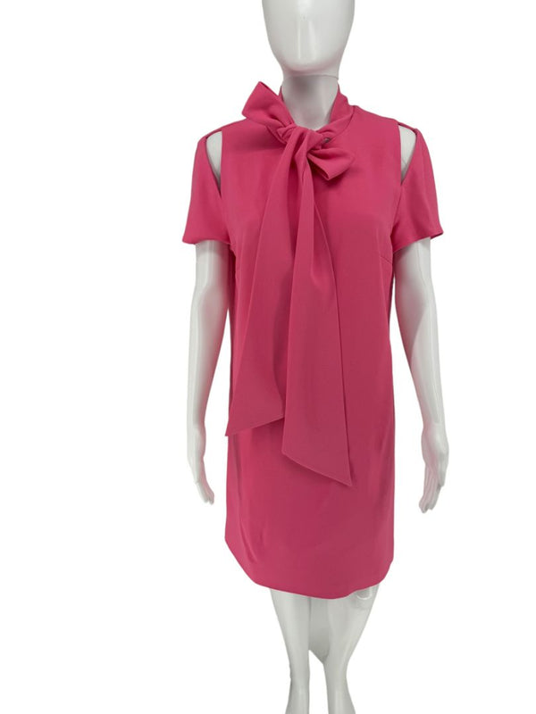 Pamella Roland Fuchsia Cold Shoulder Shift Dress – Large