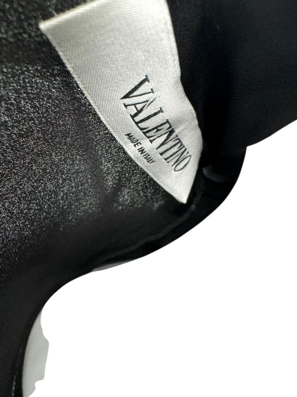 Valentino Embroidered Silk Crepe Blouse in Black – Size IT 42 (US 6)