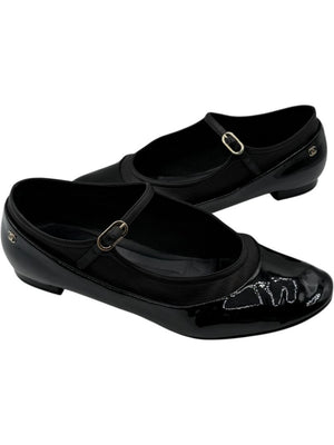 Chanel Patent Leather & Lambskin Mary Jane Ballet Flats – Size 41.5