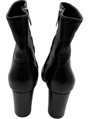 Gianvito Rossi Black Leather Block Heel Ankle Boots – Size 39.5