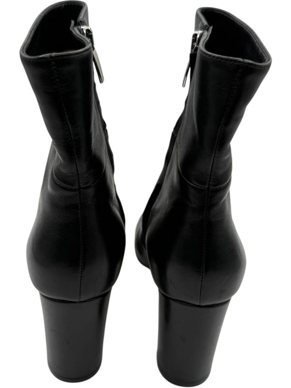 Gianvito Rossi Black Leather Block Heel Ankle Boots – Size 39.5