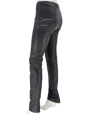 The Row Black Lambskin-Front Legging Pants – Size Large