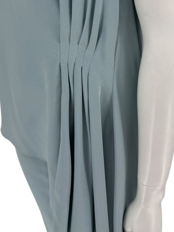 Pamella Roland Blue Draped Tunic & Pants Set Women’s Evening Formal 2 Piece – Size L