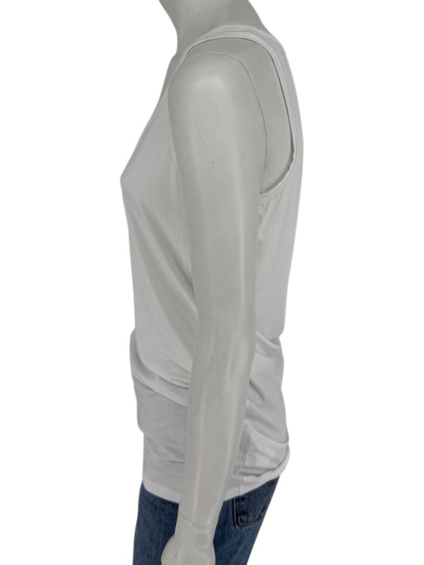 D. Exterior White Viscose Blend Tank Top – Size L