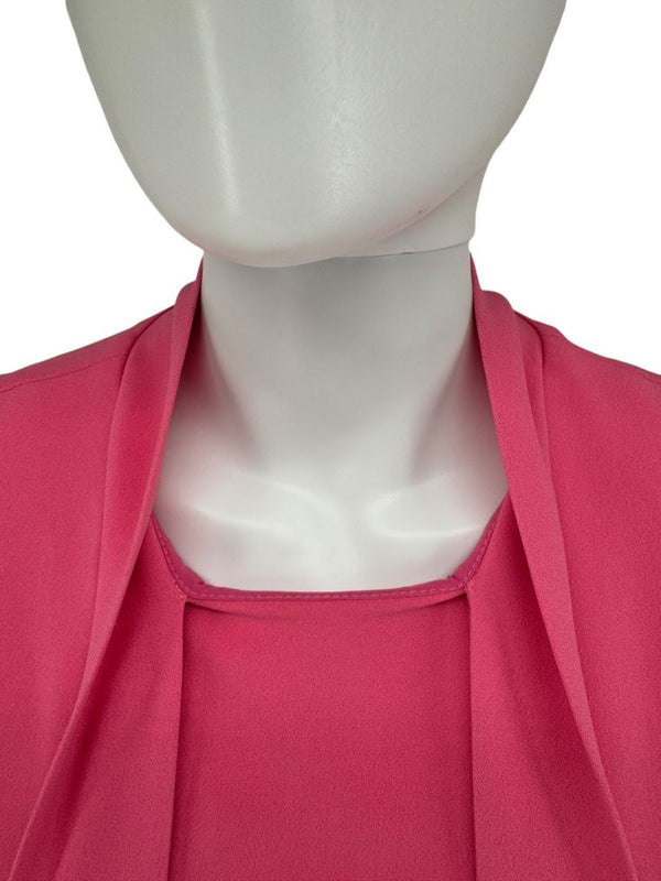 Pamella Roland Fuchsia Cold Shoulder Shift Dress – Large