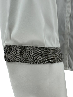 Brunello Cucinelli White Cotton Shirt with Monili Trim – Size L