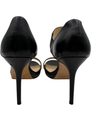 Jimmy Choo Black Leather High Heel Sandals - Size 39
