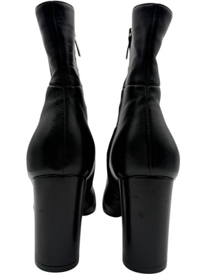 Gianvito Rossi Black Leather Block Heel Ankle Boots – Size 39.5