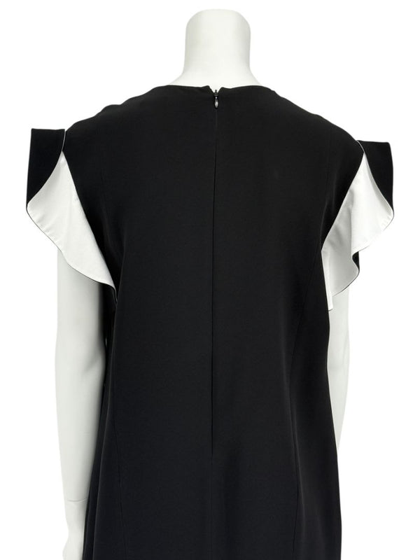 Givenchy Black & White Ruffle Sleeve Shift Dress - Size FR 40