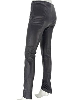 The Row Black Lambskin-Front Legging Pants – Size Large
