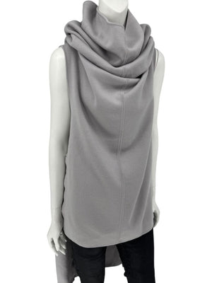 Rick Owens Pearl Grey Sleeveless Knit Funnel Tunic – Size L (IT 48 / US 8)