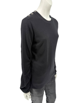 Burberry London Black Silk & Cashmere Knit Top – Size L