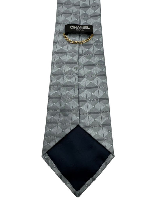 CHANEL Paris Geometric Silk Necktie – Excellent Pre-Owned Condition